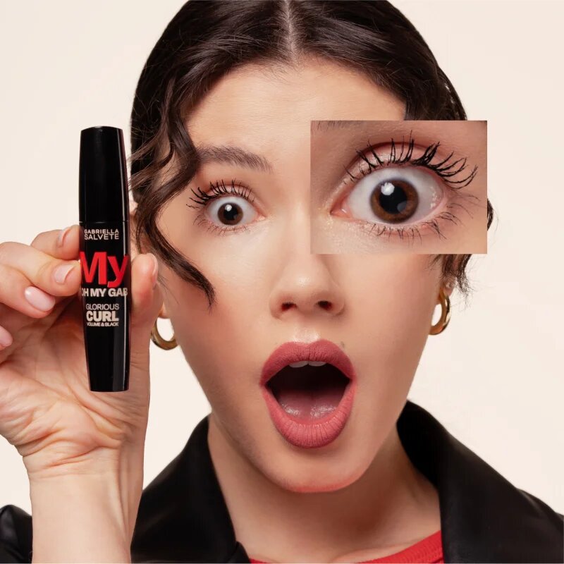Gabriella Salvete Oh My Gab! My Curl dúsító és göndörítő szempillaspirál árnyalat Black 14 ml