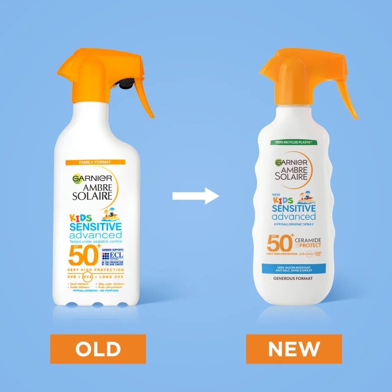 Garnier Ambre Solaire Sensitive Advanced védő spray gyermekeknek SPF 50+ 270 ml