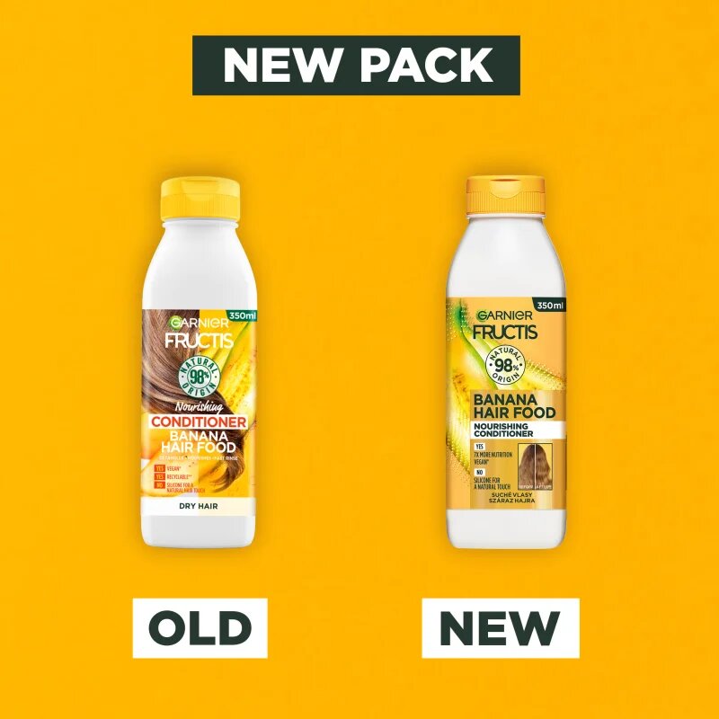 Garnier Fructis Banana Hair Food tápláló kondícionáló száraz hajra 350 ml