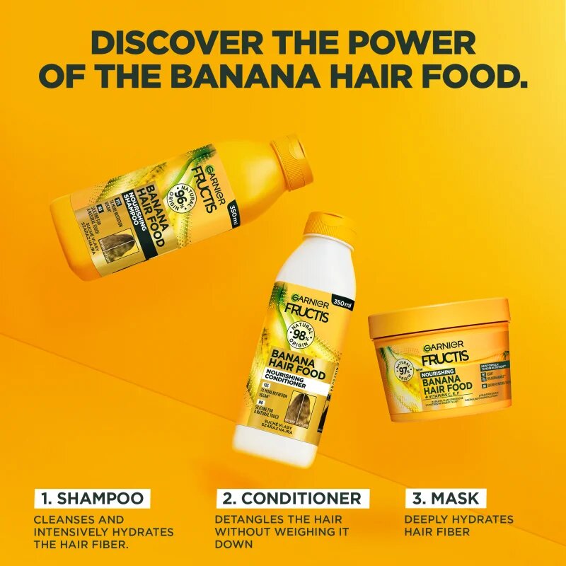 Garnier Fructis Banana Hair Food tápláló sampon száraz hajra 350 ml