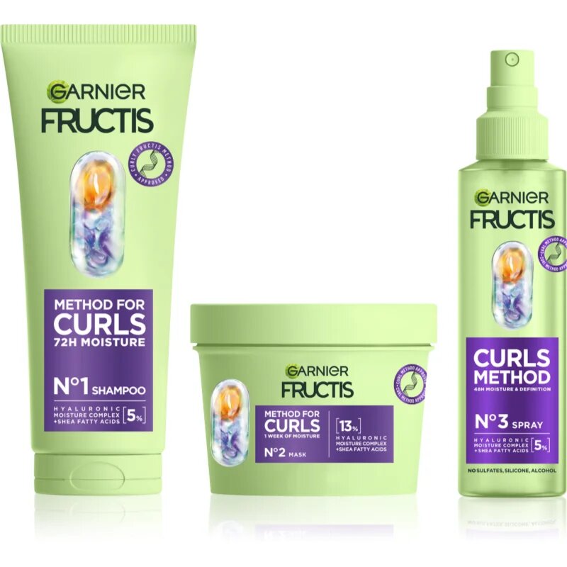 Garnier Fructis Curls Method takarékos kiszerelés a hullámos és göndör hajra 3 db