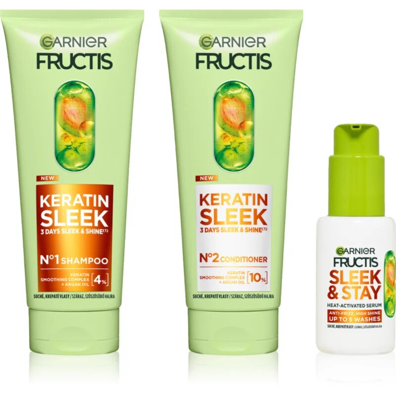 Garnier Fructis Keratin Sleek szett hajra 3 db
