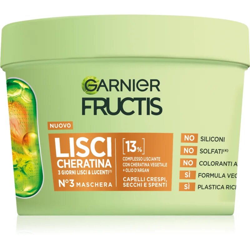 Garnier Fructis Lisci Cheratina tápláló hajmaszk a magas fényért 370 ml