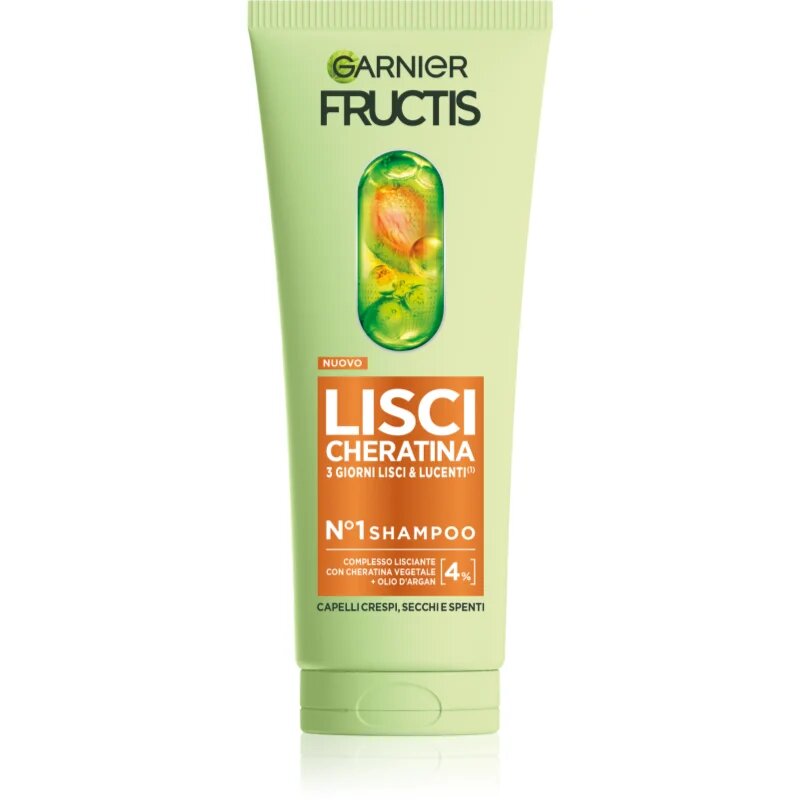 Garnier Fructis Lisci Cheratina tápláló sampon a fénylő és selymes hajért 200 ml