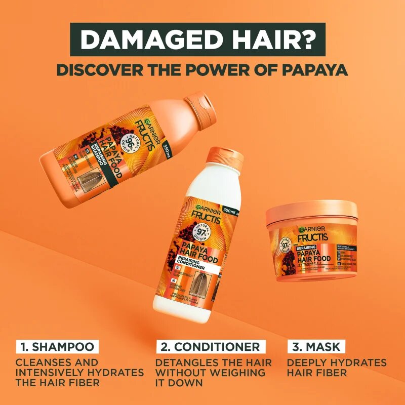 Garnier Fructis Papaya Hair Food regeneráló kondicionáló a károsult hajra 350 ml