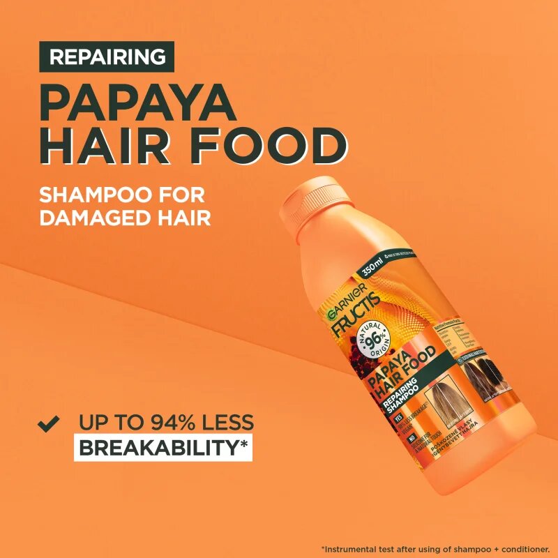 Garnier Fructis Papaya Hair Food regeneráló sampon a károsult hajra 350 ml