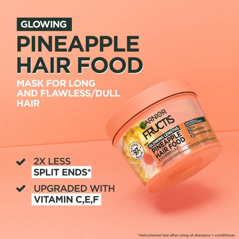 Garnier Fructis Pineapple Hair Food haj maszk a töredezett hajvégekre 400 ml