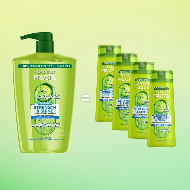 Garnier Fructis Strength & Shine erősítő sampon minden hajtípusra 1000 ml