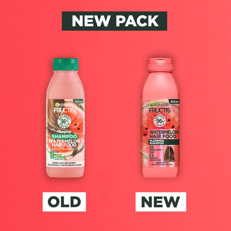 Garnier Fructis Watermelon Hair Food Sampon finom lesimuló hajra 350 ml