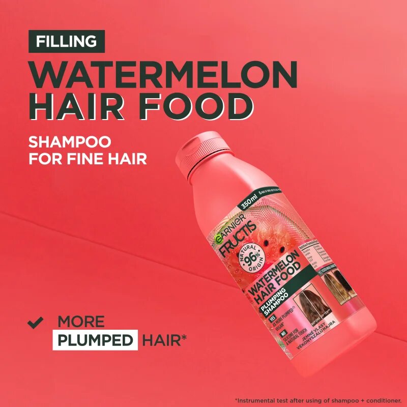 Garnier Fructis Watermelon Hair Food Sampon finom lesimuló hajra 350 ml
