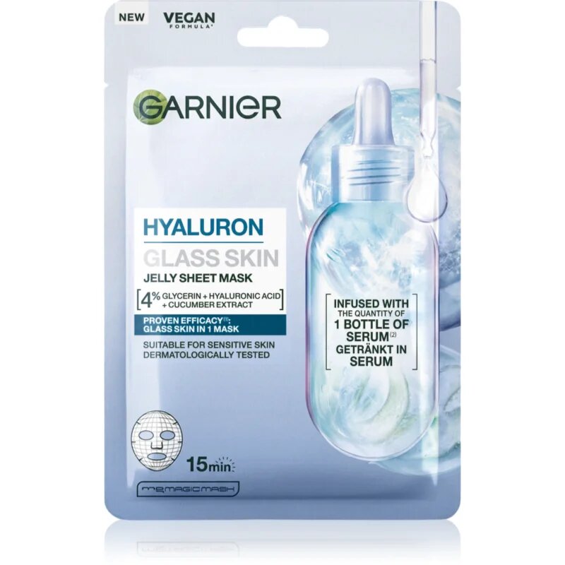 Garnier Hyaluron Glass Skin hidratáló gézmaszk hialuronsavval 27 g