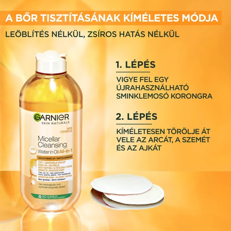 Garnier Micellar kétfázisú micellás víz tartós smink eltávolítására 400 ml