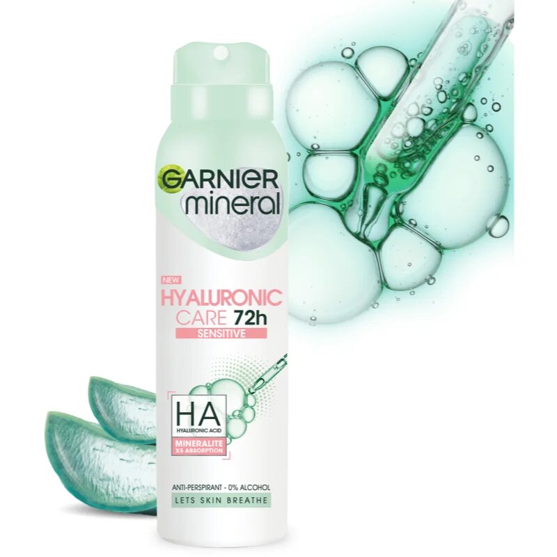 Garnier Mineral Hyaluronic Care izzadásgátló spray az érzékeny bőrre 150 ml