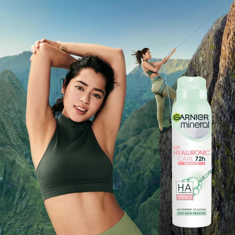 Garnier Mineral Hyaluronic Care izzadásgátló spray az érzékeny bőrre 150 ml