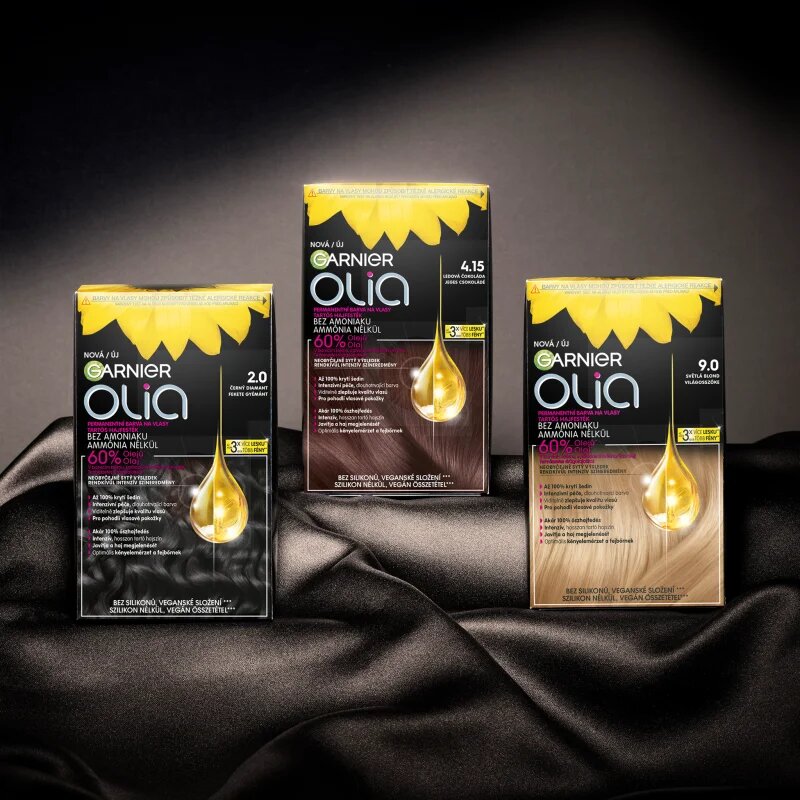 Garnier Olia Big Kit tartós hajfesték árnyalat 5.12 Iridescent Brown 1 db