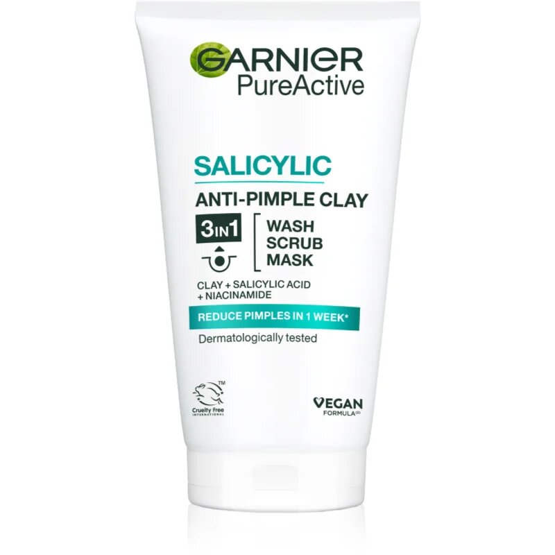 Garnier Pure Active arctisztító gél arcradír és maszk vegyes és zsíros bőrre 150 ml