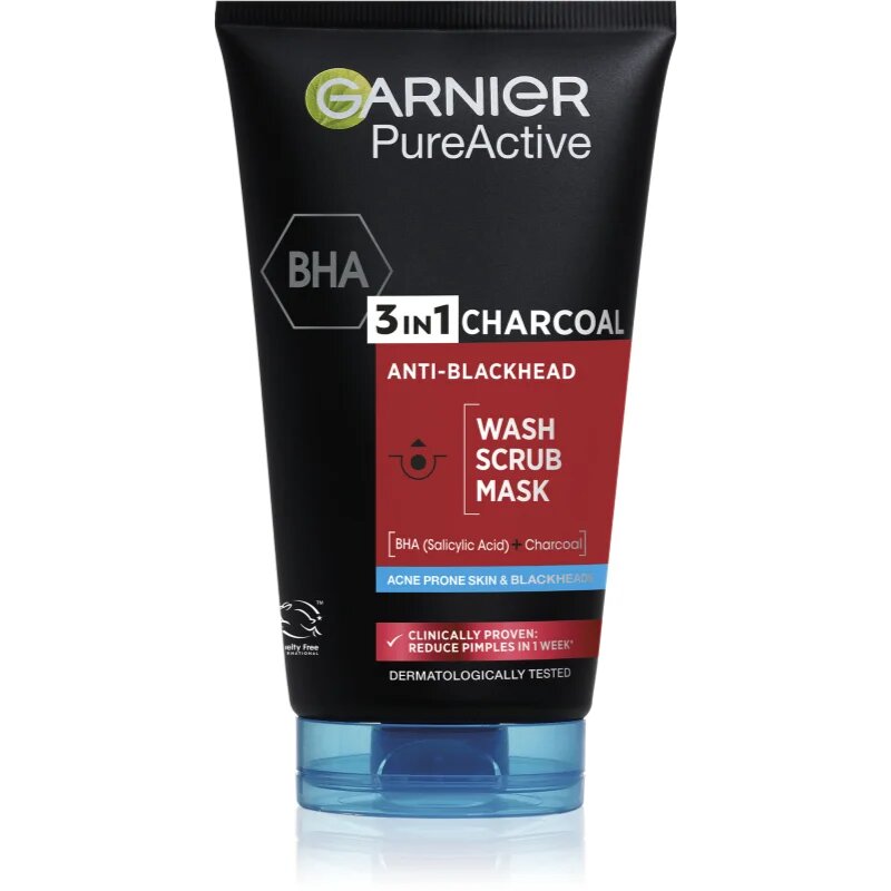 Garnier Pure Active Charcoal tisztító gél 3 in 1 a mitesszerek ellen 150 ml