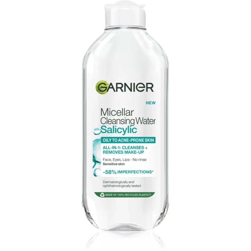 Garnier Salicylic Micellar Cleansing Water micellás víz normál és száraz érzékeny bőrre szalicilsavval 400 ml