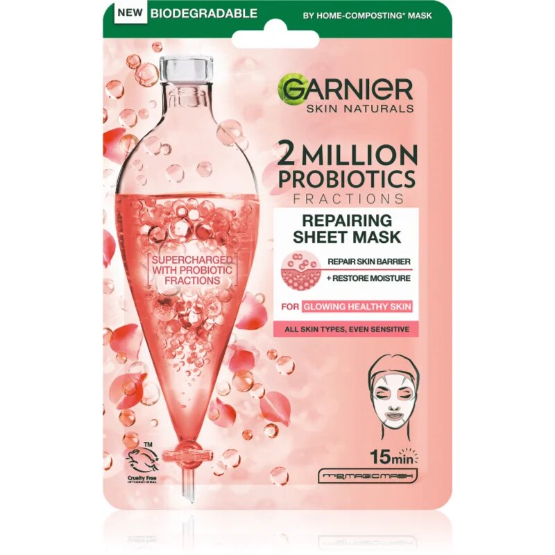 Garnier Textil Masks 2 Million Probiotics regeneráló maszk az arcra 22 g
