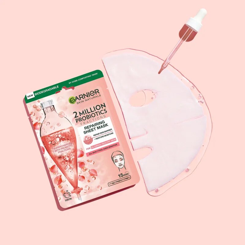 Garnier Textil Masks 2 Million Probiotics regeneráló maszk az arcra 22 g