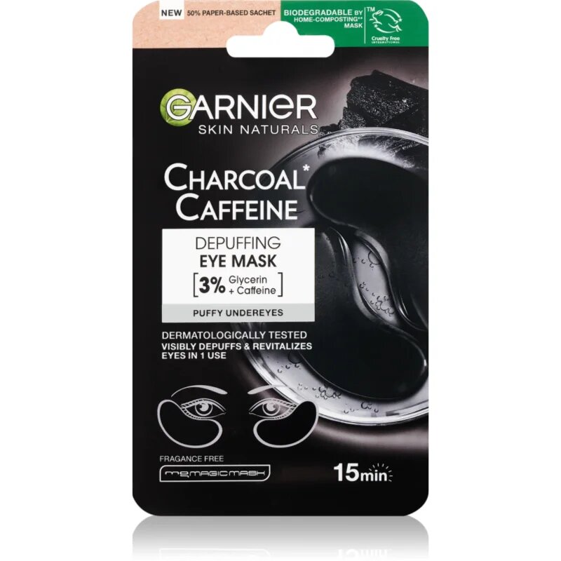 Garnier Textil Masks Charcoal Caffeine szemmaszk aktív szénnel 5 g
