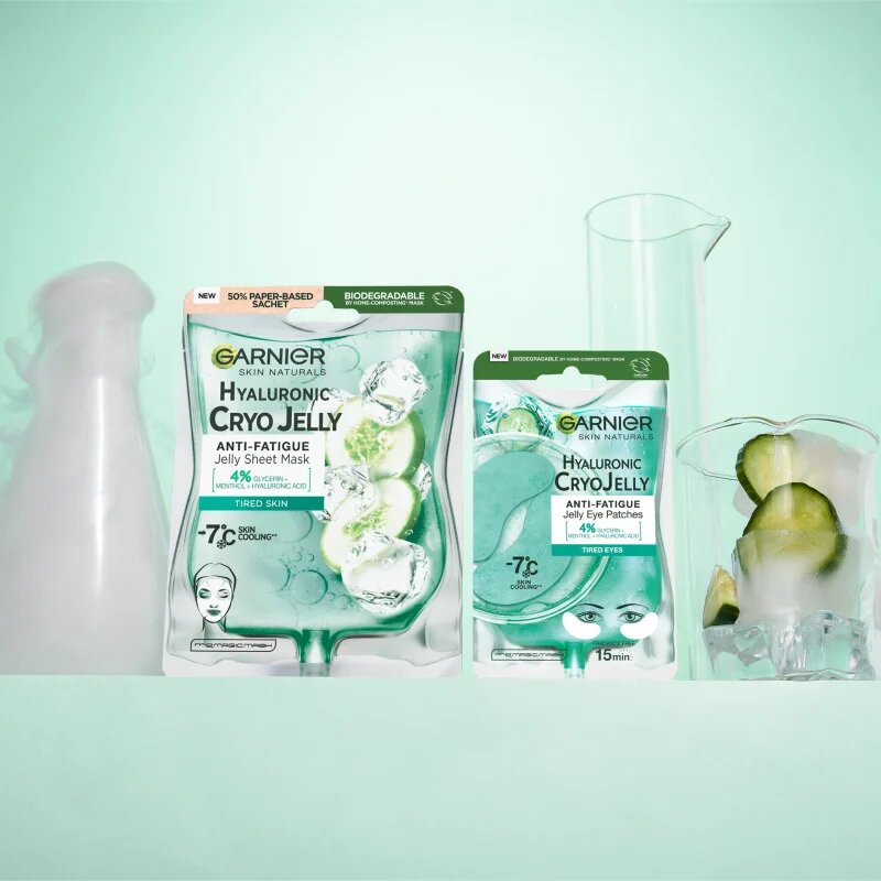 Garnier Textil Masks Cryo Jelly hidratáló gél maszk hialuronsavval 27 g