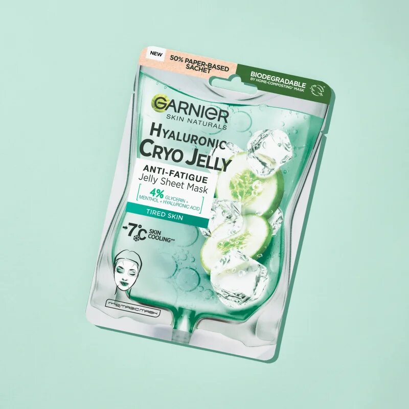 Garnier Textil Masks Cryo Jelly hidratáló gél maszk hialuronsavval 27 g