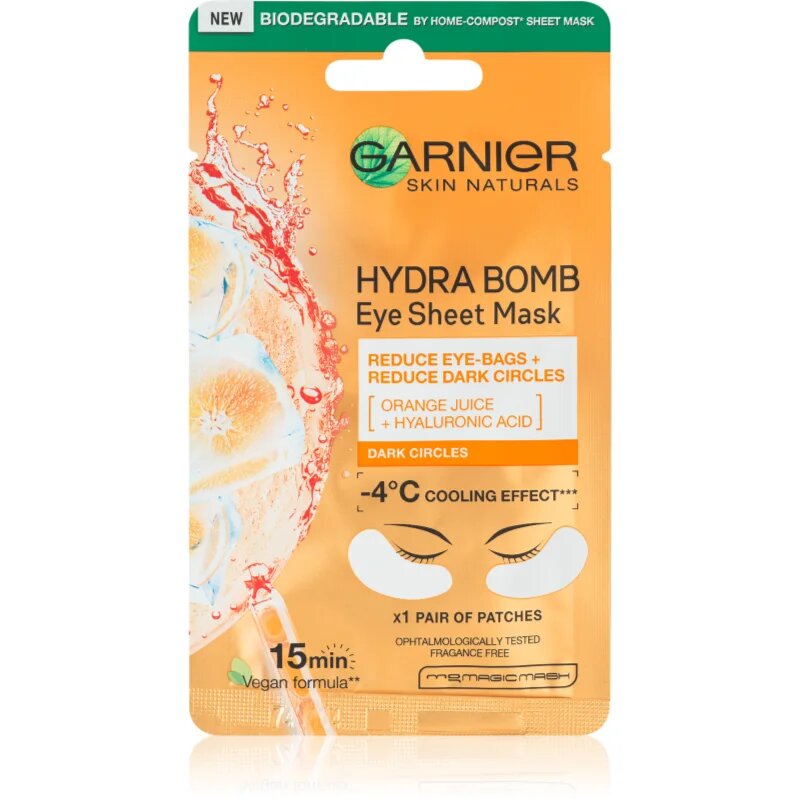 Garnier Textil Masks Hydra Bomb szemmaszk hialuronsavval 6 g