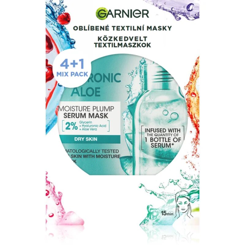 Garnier Textil Masks Party Mix fátyolmaszk szett