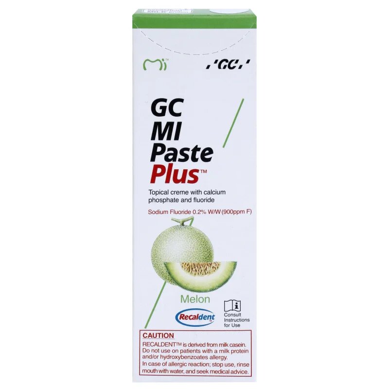 GC MI Paste Plus ásványfeltöltő védőkrém az érzékeny fogakra fluoriddal íz Melon 35 ml