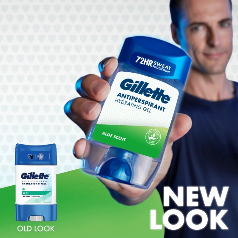 Gillette Antiperspirant Hydrating Gel Aloe Scent zselés izzadásgátló hidratáló hatással uraknak 70 ml