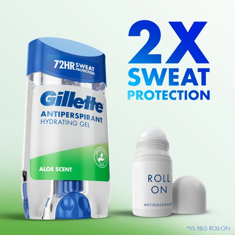 Gillette Antiperspirant Hydrating Gel Aloe Scent zselés izzadásgátló hidratáló hatással uraknak 70 ml