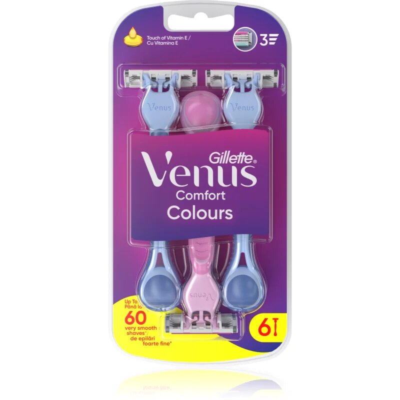 Gillette Venus Comfort Colours eldobható borotvák 6 db