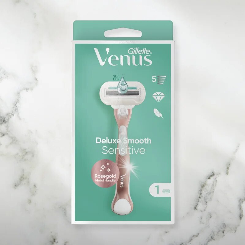 Gillette Venus Deluxe Smooth Sensitive borotva + tartalék pengék RoseGold 3 db