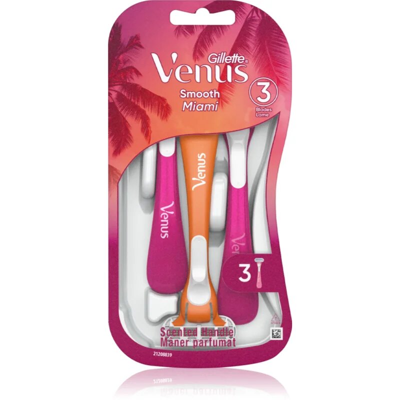 Gillette Venus Smooth Miami eldobható borotvák hölgyeknek 3 db