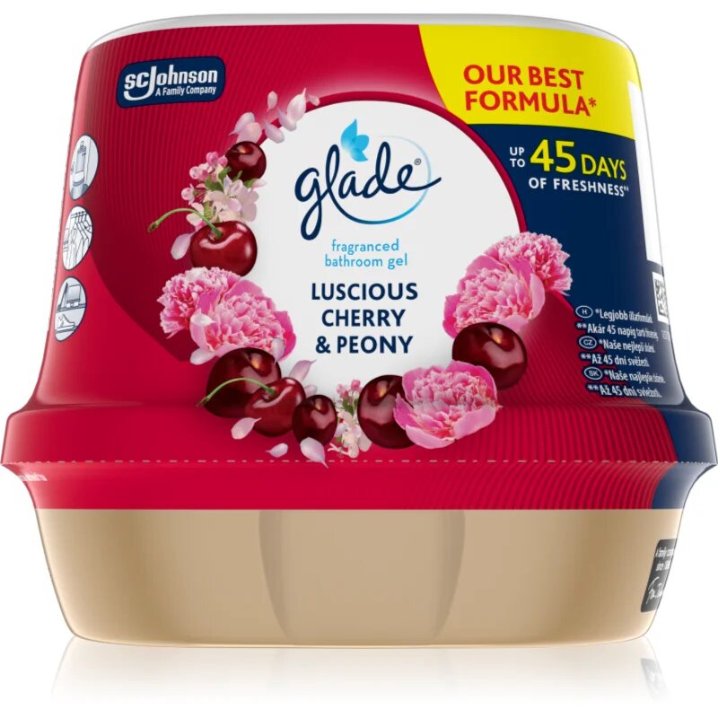 Glade Luscious Cherry & Peony illatos gél fürdőszobába 180 g