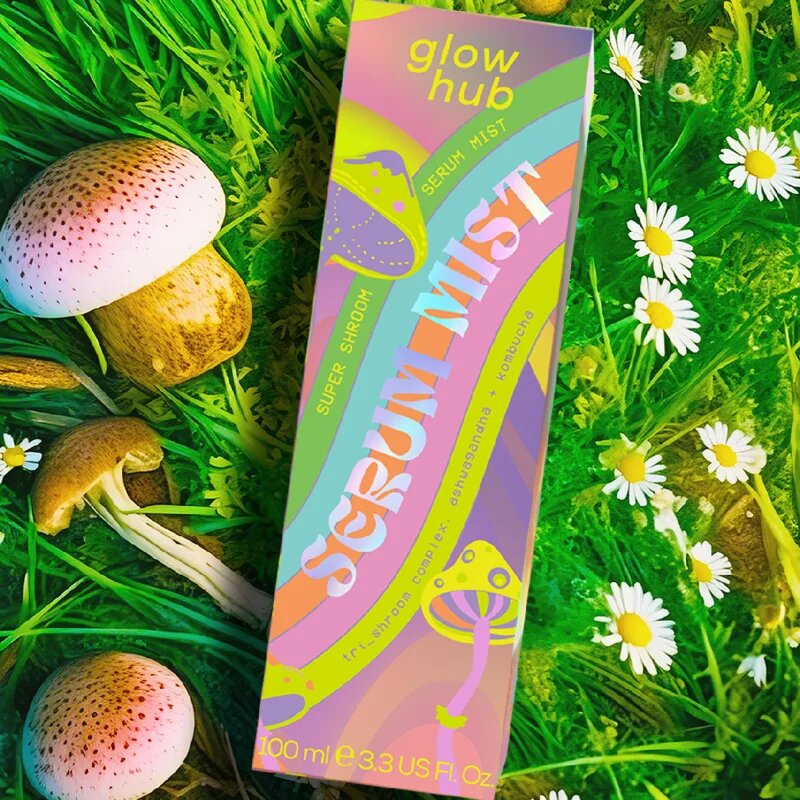 Glow Hub Super Shroom Serum Mist hidratáló arcszérum spray -ben 100 ml