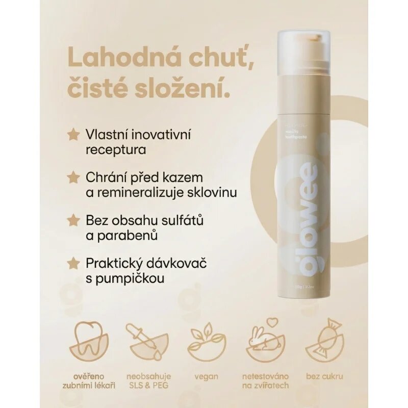Glowee Vanilla fehérítő fogkrém Vanilka 60 g