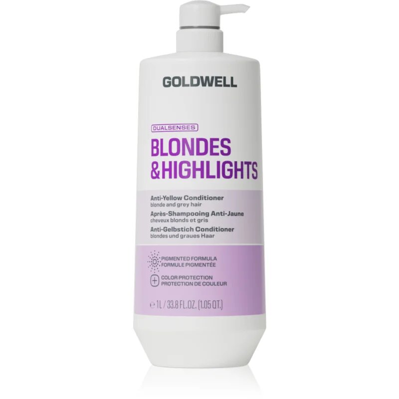 Goldwell Dualsenses Blondes & Highlights Anti-Yellow Conditioner kondicionáló semlegesíti a sárgás tónusokat 1000 ml