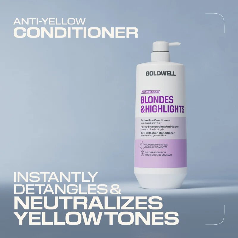 Goldwell Dualsenses Blondes & Highlights Anti-Yellow Conditioner kondicionáló semlegesíti a sárgás tónusokat 1000 ml