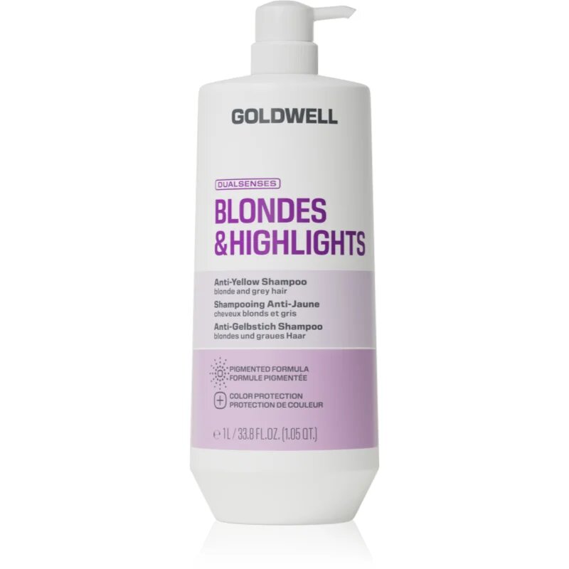 Goldwell Dualsenses Blondes & Highlights Anti-Yellow Shampoo sampon semlegesíti a sárgás tónusokat 1000 ml