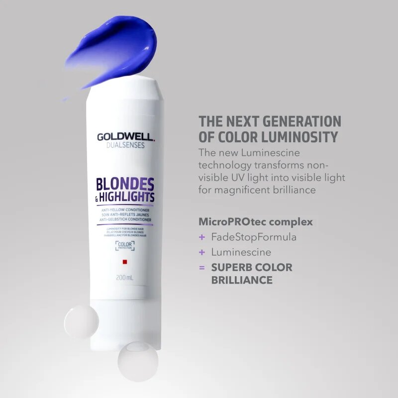 Goldwell Dualsenses Blondes & Highlights kondicionáló szőke hajra semlegesíti a sárgás tónusokat 200 ml