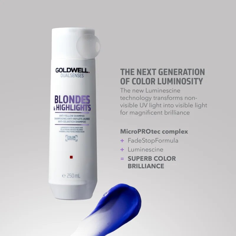 Goldwell Dualsenses Blondes & Highlights sampon szőke hajra semlegesíti a sárgás tónusokat 250 ml
