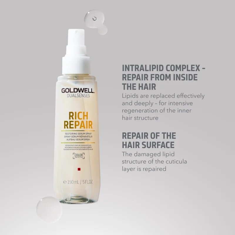 Goldwell Dualsenses Rich Repair leöblítést nem igénylő szérum spray formában a károsult hajra 150 ml