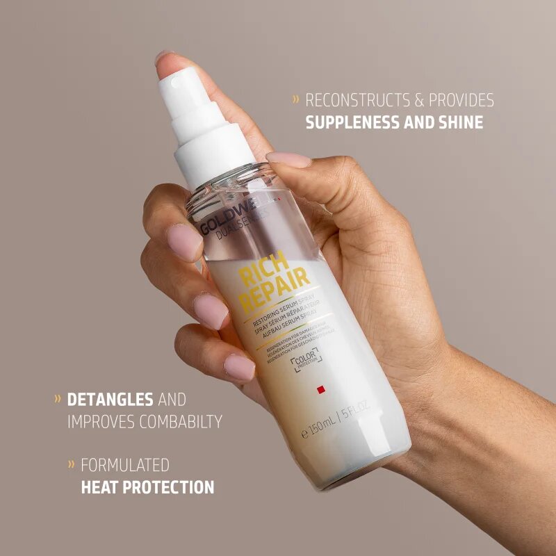 Goldwell Dualsenses Rich Repair leöblítést nem igénylő szérum spray formában a károsult hajra 150 ml