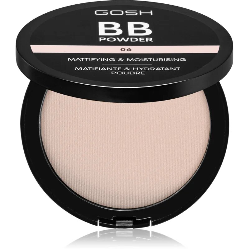 GOSH COPENHAGEN BB mattító púder árnyalat 06 Warm Beige 6.5 g