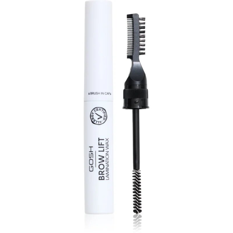 GOSH COPENHAGEN Brow Lift Lamination Wax szemöldök rögzítő viasz 2in1 kefével árnyalat 001 Clear 6 ml