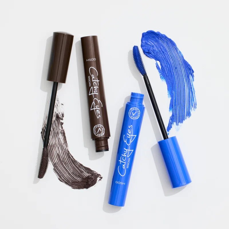GOSH COPENHAGEN Catchy Eyes Allergy Certified dúsító szempillaspirál érzékeny szemre árnyalat 003 Crazy Blue 8 ml
