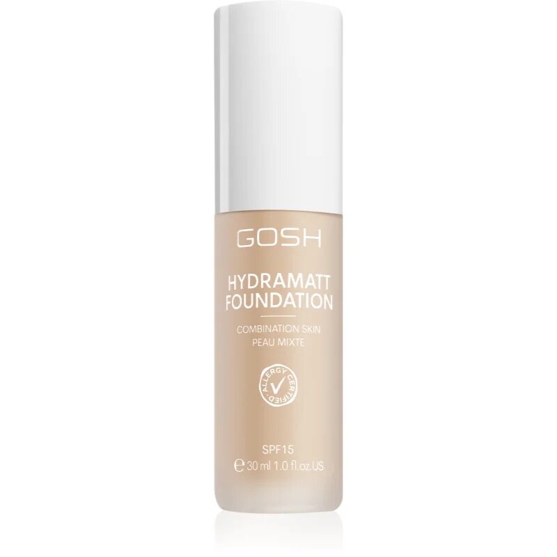 GOSH COPENHAGEN Hydramatt könnyű hidratáló alapozó matt hatással árnyalat 004R Light 30 ml