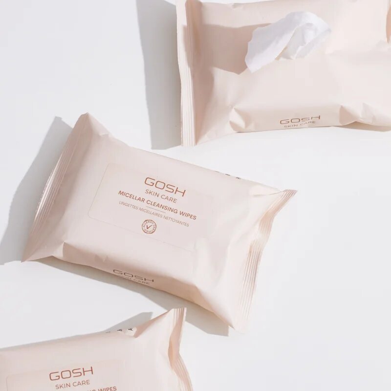 GOSH COPENHAGEN Skin Care Micellar tisztító és sminklemosó törlőkendők 25 db